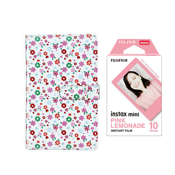 Fujifilm Instax Mini 10X1 pink lemonade Instant Film with 96-sheet Album for mini film Flower