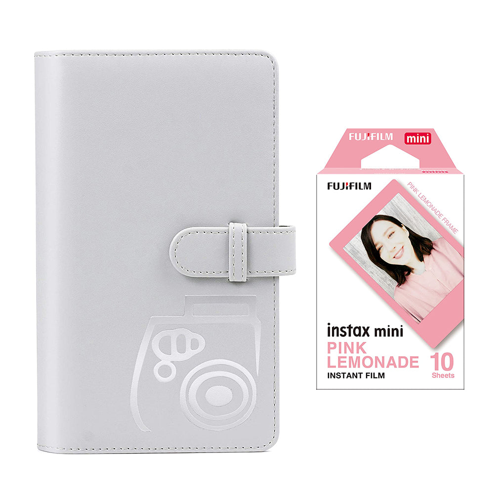 Fujifilm Instax Mini 10X1 pink lemonade Instant Film with 96-sheet Album for mini film Smoky white