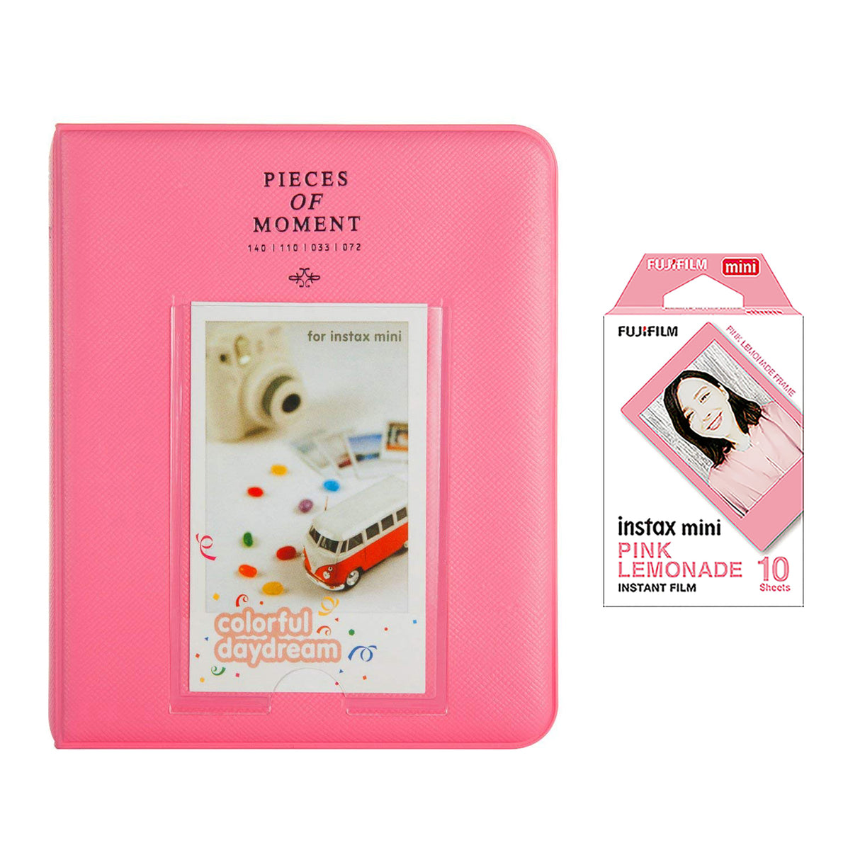 Fujifilm Instax Mini 10X1 pink lemonade Instant Film with Instax Time Photo Album 64 Sheets Flamingo Pink