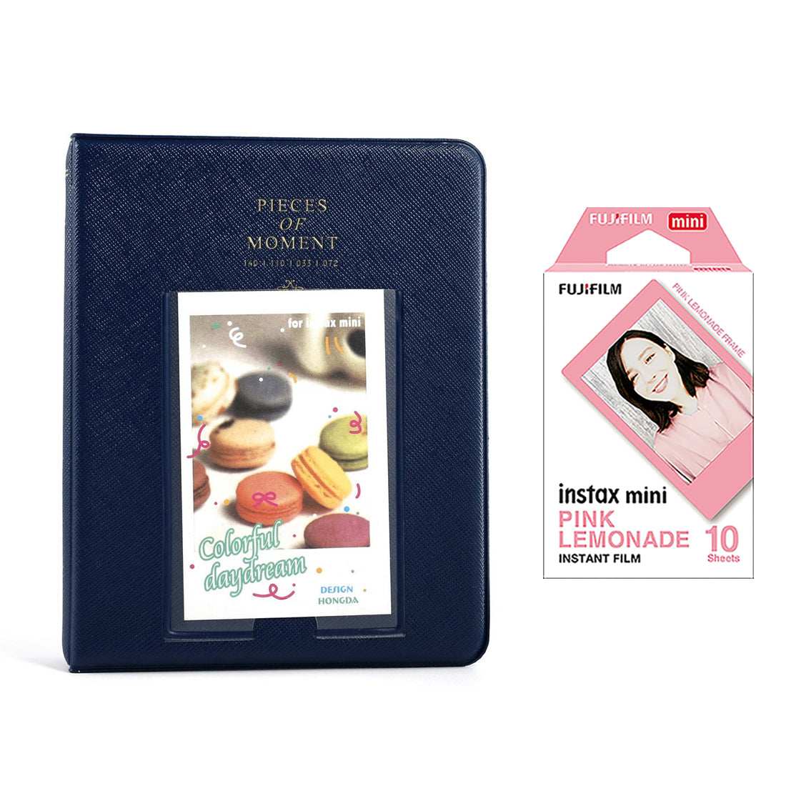 Fujifilm Instax Mini 10X1 pink lemonade Instant Film with Instax Time Photo Album 64 Sheets Navy blue