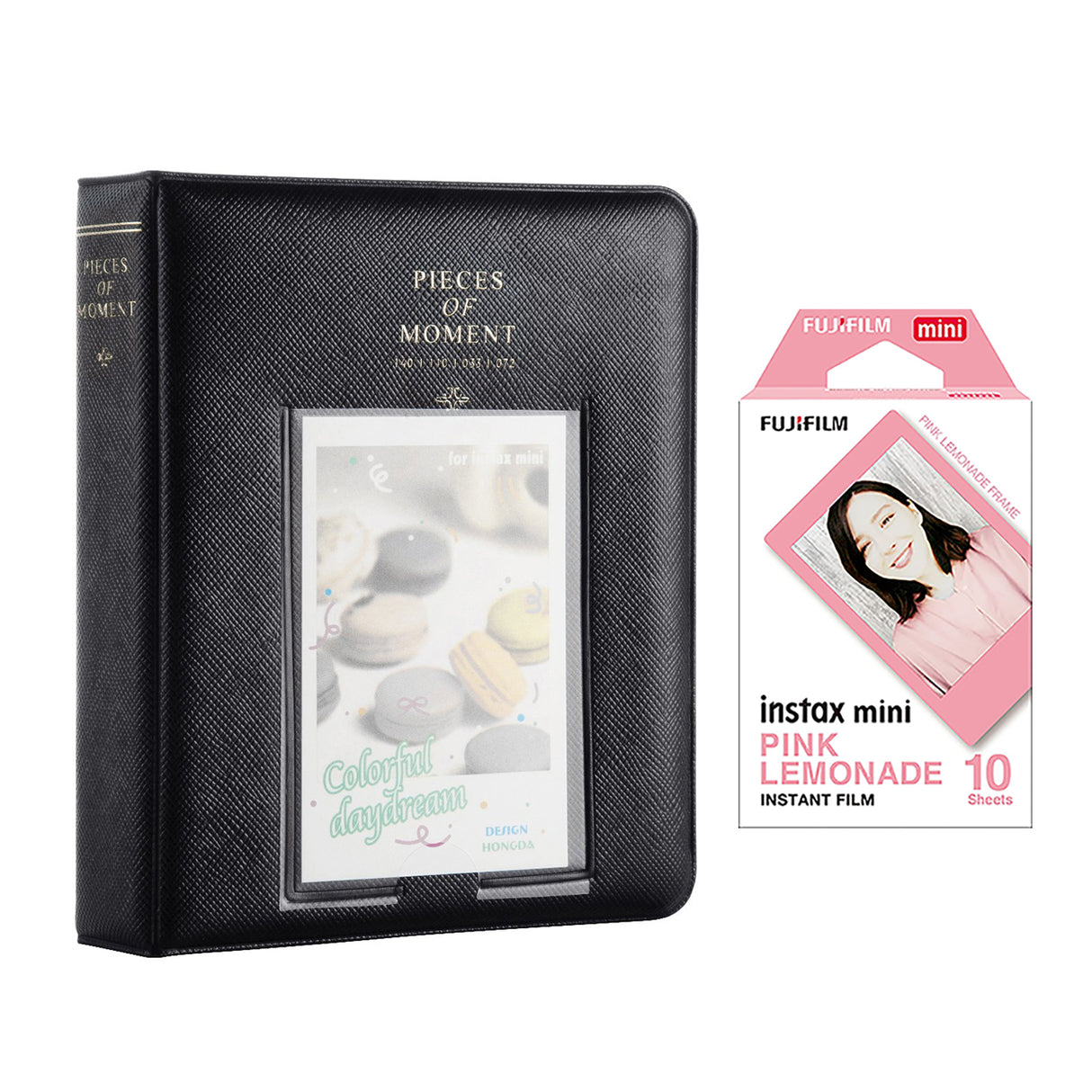 Fujifilm Instax Mini 10X1 pink lemonade Instant Film with Instax Time Photo Album 64 Sheets Charcoal grey