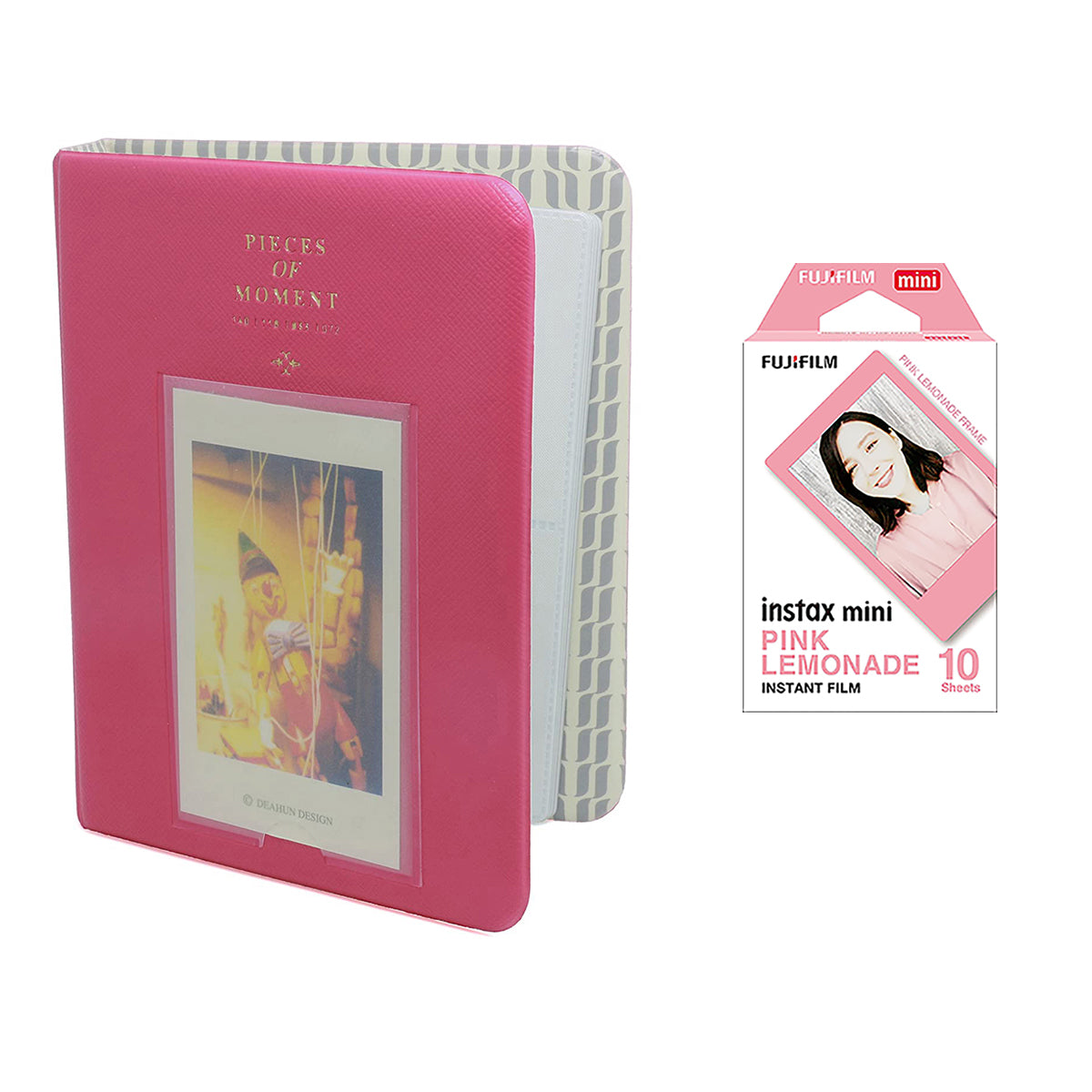 Fujifilm Instax Mini 10X1 pink lemonade Instant Film with Instax Time Photo Album 64 Sheets Rose red