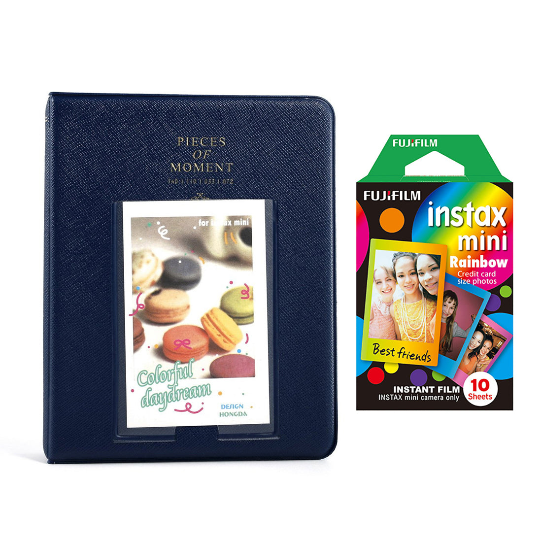 Fujifilm Instax Mini 10X1 rainbow Instant Film with Instax Time Photo Album 64 Sheets
