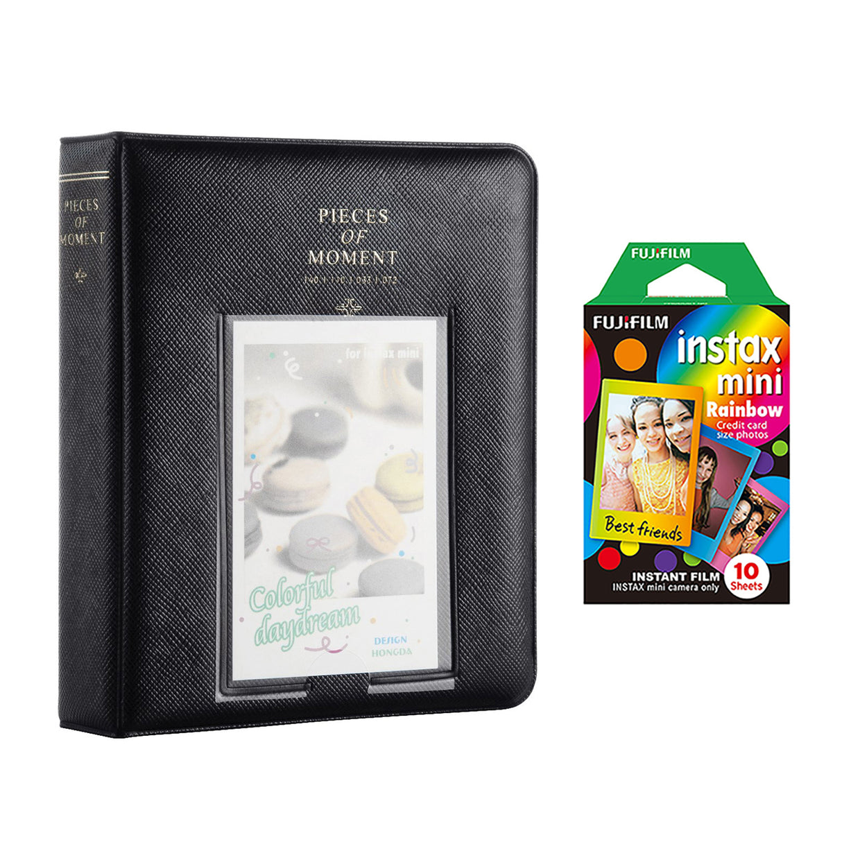 Fujifilm Instax Mini 10X1 rainbow Instant Film with Instax Time Photo Album 64 Sheets