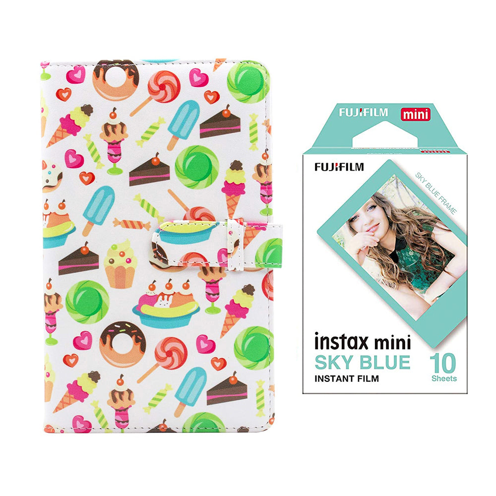 Fujifilm Instax Mini 10X1 sky blue Instant Film with 96-sheet Album for mini film Dessert