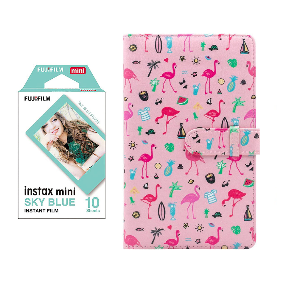 Fujifilm Instax Mini 10X1 sky blue Instant Film with 96-sheet Album for mini film Flamingo watermelon