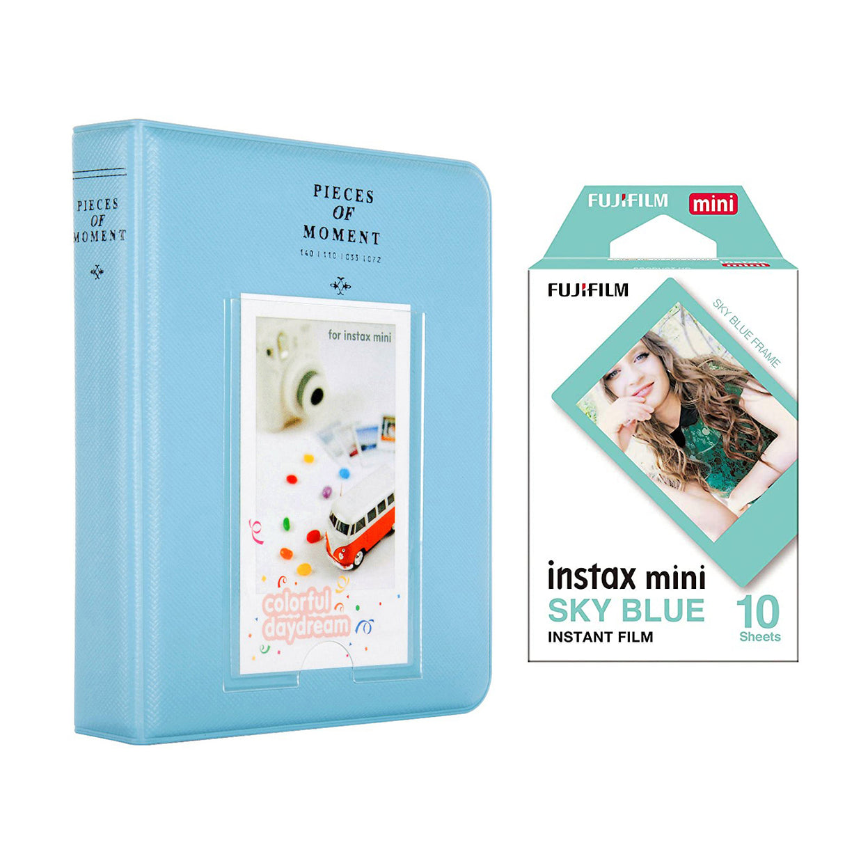 Fujifilm Instax Mini 10X1 sky blue Instant Film with Instax Time Photo Album 64 Sheets Sky blue