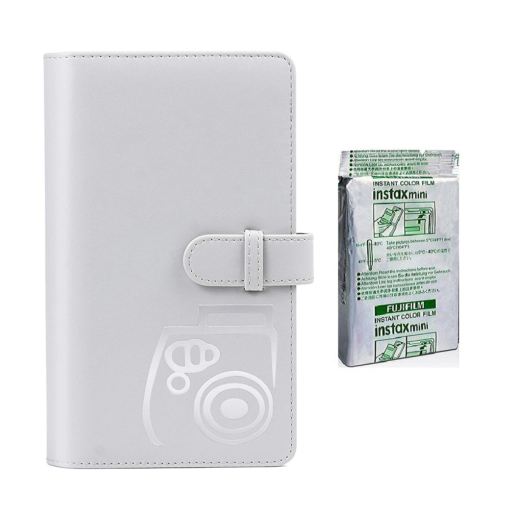 Fujifilm Instax Mini 10X1 stripe Instant Film with 96-sheet Album for mini film Smoky white
