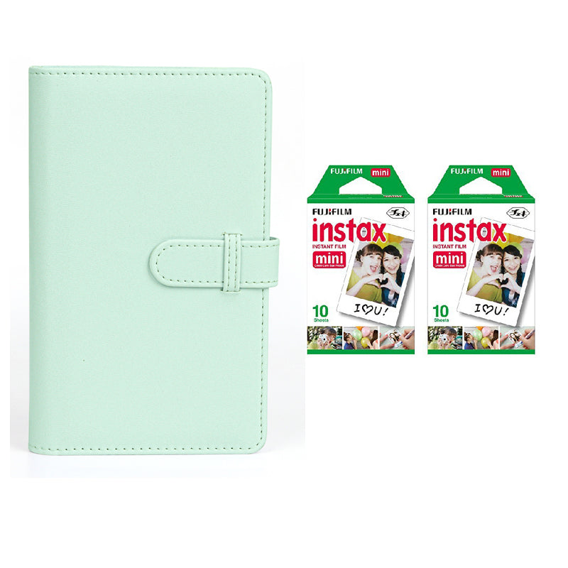 Fujifilm Instax Mini 10X2 Instant Film With 108-Sheets Album For Mini Film (3 inch) Mint Green