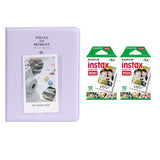 Fujifilm Instax Mini 10X2 Instant Film With 64-Sheets Album For Mini Film (3 inch) Lilac Purple