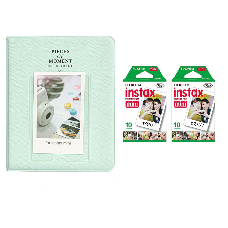 Fujifilm Instax Mini 10X2 Instant Film With 64-Sheets Album For Mini Film (3 inch) Mint Green