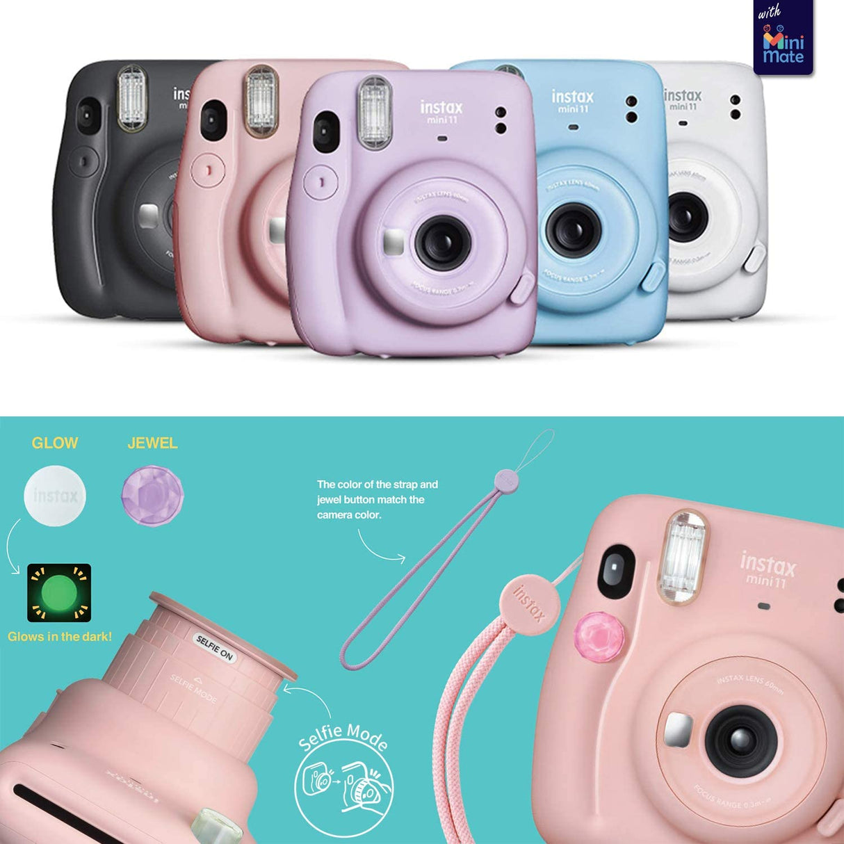 FUJIFILM INSTAX Mini 11 Instant Film Camera (Ice White)