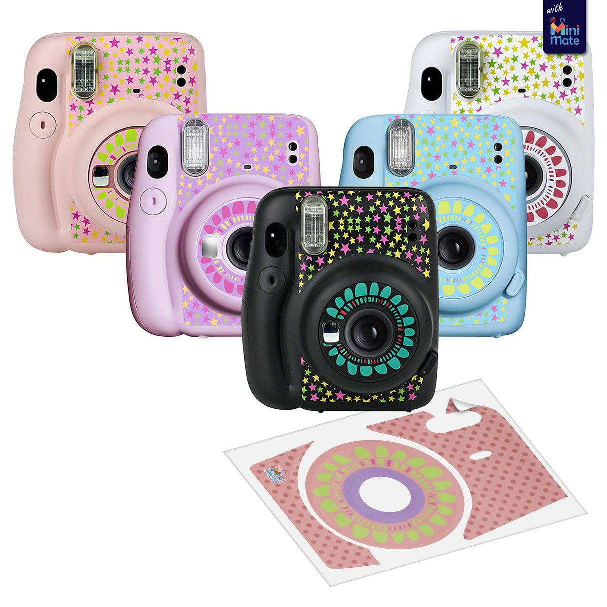 ZENKO Camera Sun Flower Sticker For Instax Mini 11 (lce white)