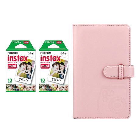 Fujifilm Instax Mini 2 Pack 10 Sheets Instant Film with 96-sheet Album for mini film Blush pink