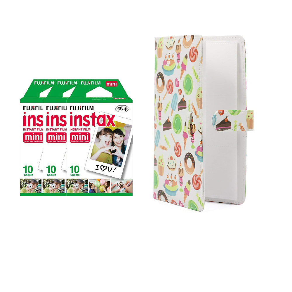 Fujifilm Instax Mini 3 Pack 10 Sheets Instant Film with 96-sheet Album for mini film Dessert