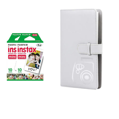 Fujifilm Instax Mini 3 Pack 10 Sheets Instant Film with 96-sheet Album for mini film Smoky white