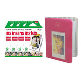 Fujifilm Instax Mini 4 Pack of 10 Sheets Instant Film with Instax Time Photo Album 64-Sheets Rose Red
