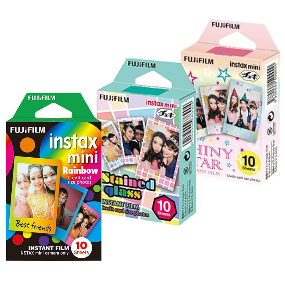 Fujifilm Instax Mini Film Rainbow Staind Glass Shiny Star Film 10 Sheets X 3 Pack