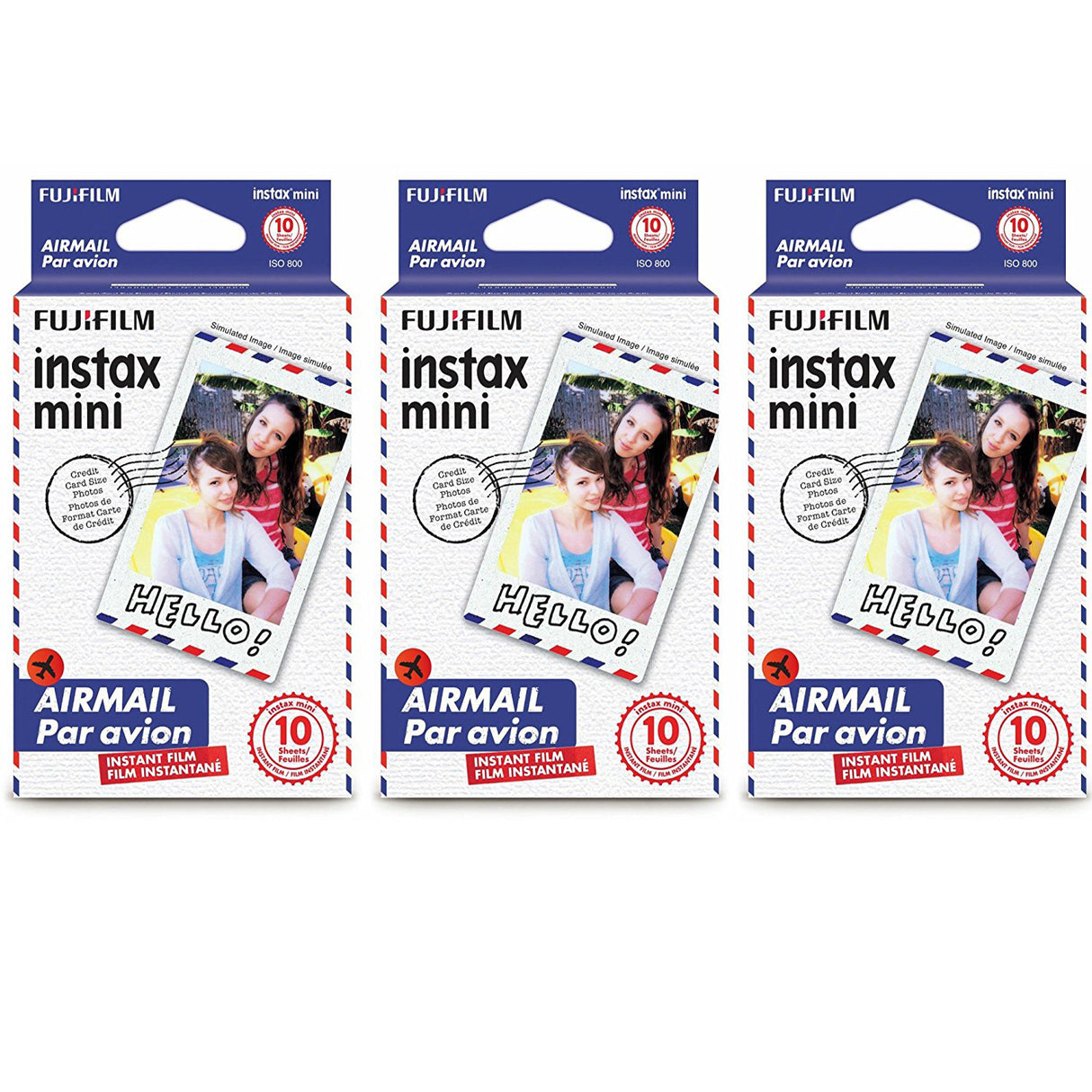 Fujifilm Instax Mini Instant Film 30 Count Value Kit For Fuji 7s, 8, 9, 25, 50s,70, 90 Instant Camera, Share SP1, SP2 Printer (3 Pack, Airmail)