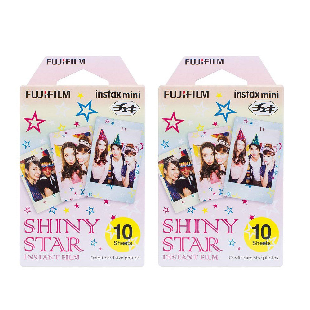 Fujifilm Instax Mini Shiny Star Film For Fuji 7s, 8, 9, 25, 50s,70, 90 Instant Camera, Share SP1, SP2 Printer 2PACK (20 Sheets)