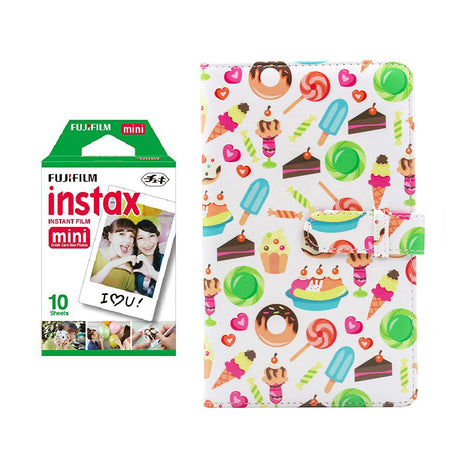 Fujifilm Instax Mini Single Pack 10 Sheets Instant Film with 96-sheet Album for mini film Dessert