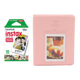 Fujifilm Instax Mini Single Pack 10 Sheets Instant Film with Instax Time Photo Album 64 Sheets Peach pink