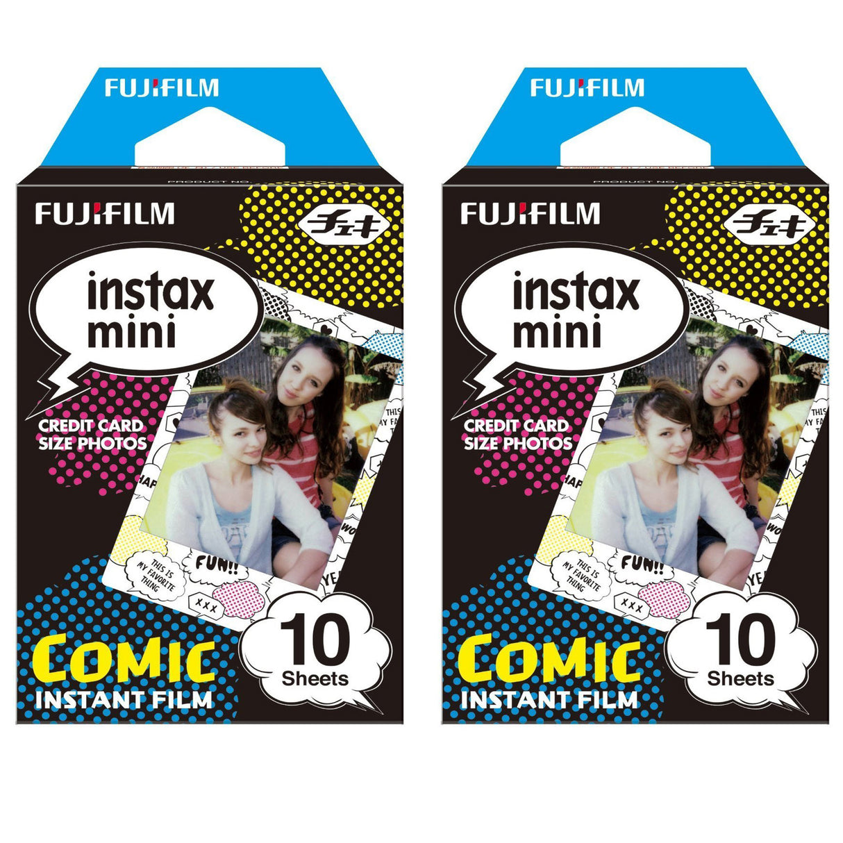 Fujifilm Instax Mini Comic 20 Film for Fuji 7s, 8, 9, 11,25, 40, 50s,70, 90, Liplay, Mini Evo Instant camera