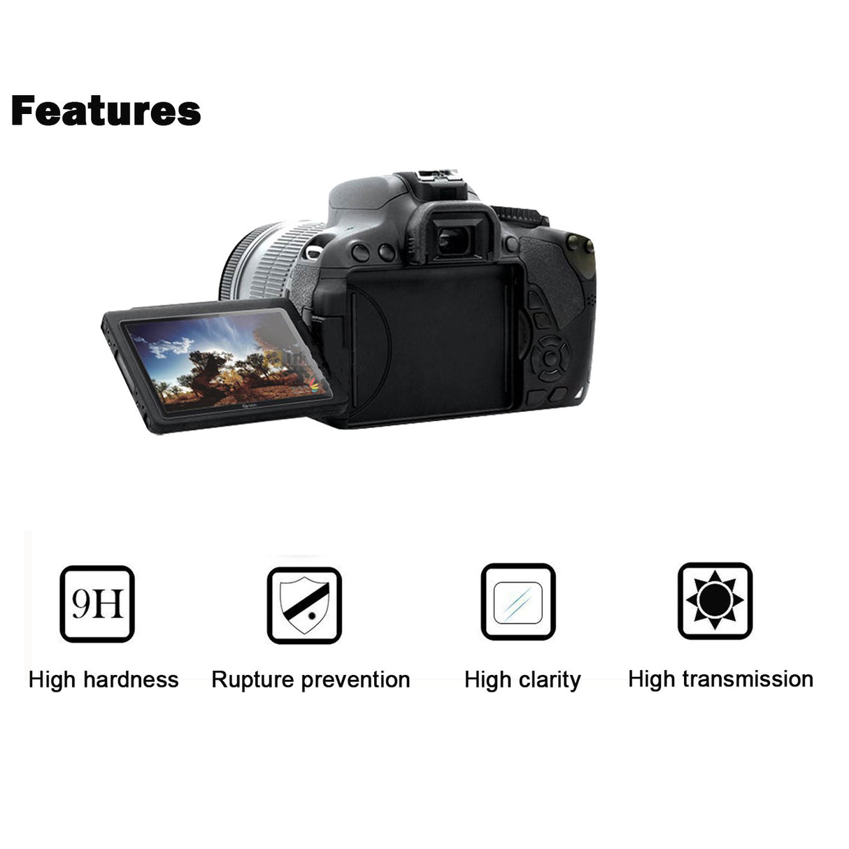 LARMOR by GGs 4 Generation Selfadhesive Glass LCD Screen Protector for Nikon D7100 Camera