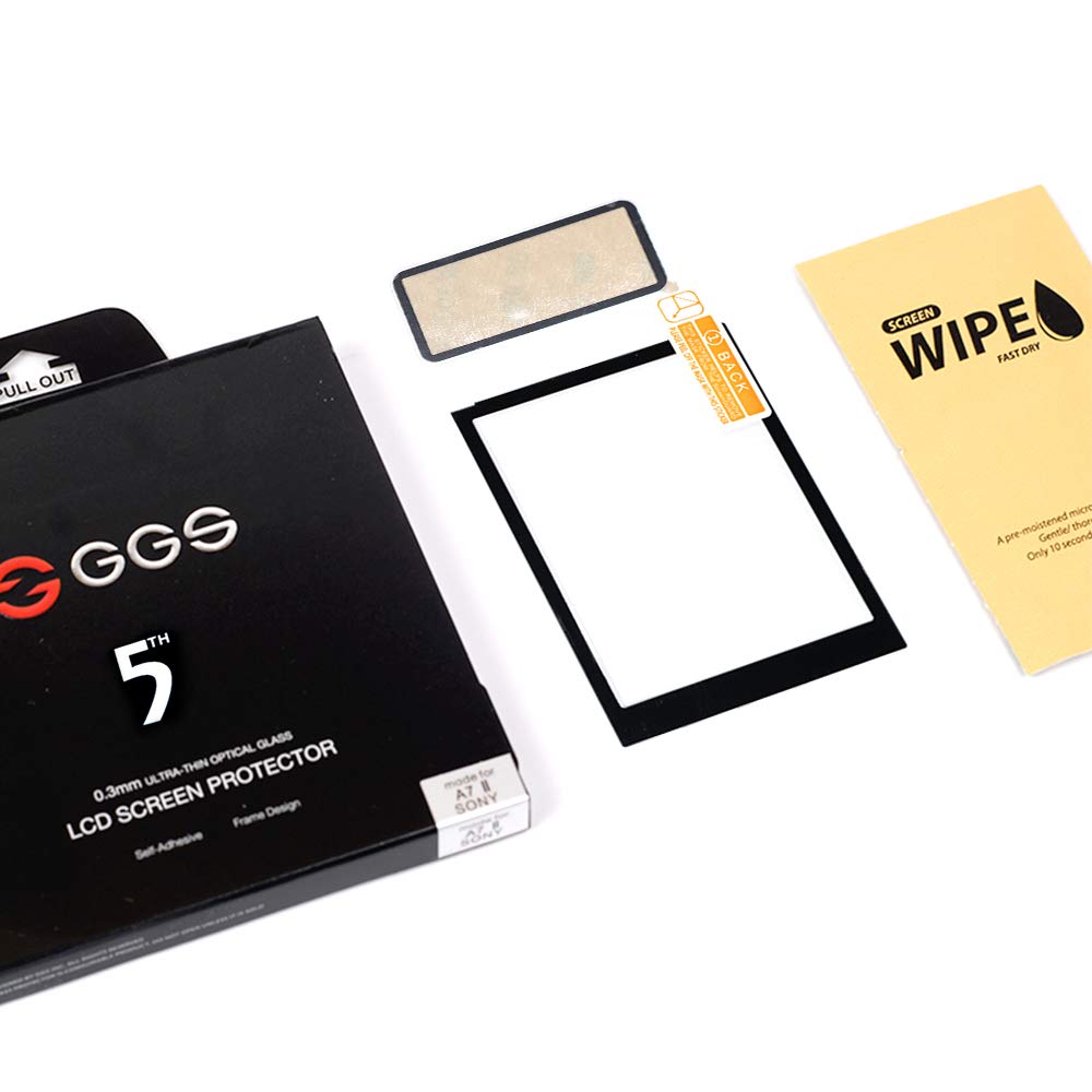 GGS LARMOR Screen Protector for Nikon D7100, Nikon D7200, from Tempered Glass Foil, SelfAdhesive, 4th Generation with Top Screen Protector