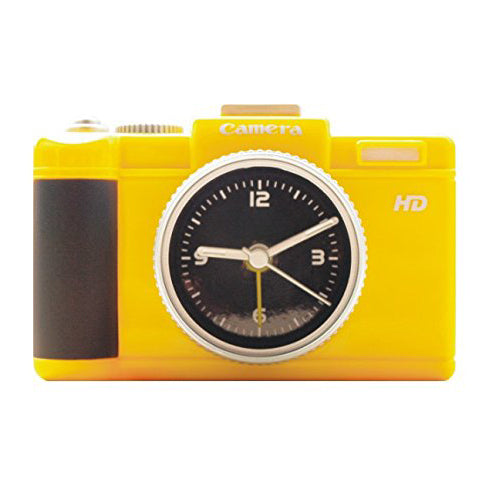 Novelty Canon Shaped Camera Travel Alarm Clock YELLOW