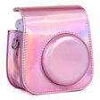 ZIKKON PU Leather Protective Camera Case Pouch for Fuji-Film Instant Insta-x Mini 11, Mini 9, Instant Camera Carrying Bag with Adjustable Shoulder Strap_Holographic Pink