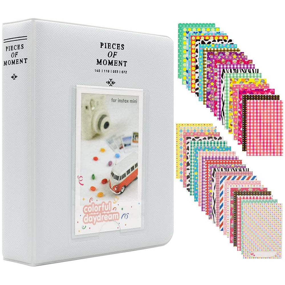 ZENKO 64 Pockets Mini Photo Album for Fujifilm Instax Mini 11 7s 8 8+ 9 25 26 50s 70 90 Instant Camera & Name Card (64 Pockets) Smokey White