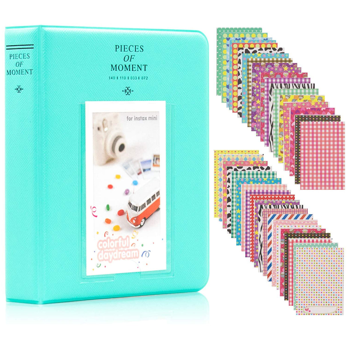 ZENKO 64 Pockets Mini Photo Album for Fujifilm Instax Mini 11 7s 8 8+ 9 25 26 50s 70 90 Instant Camera & Name Card (64 Pockets) Mint green
