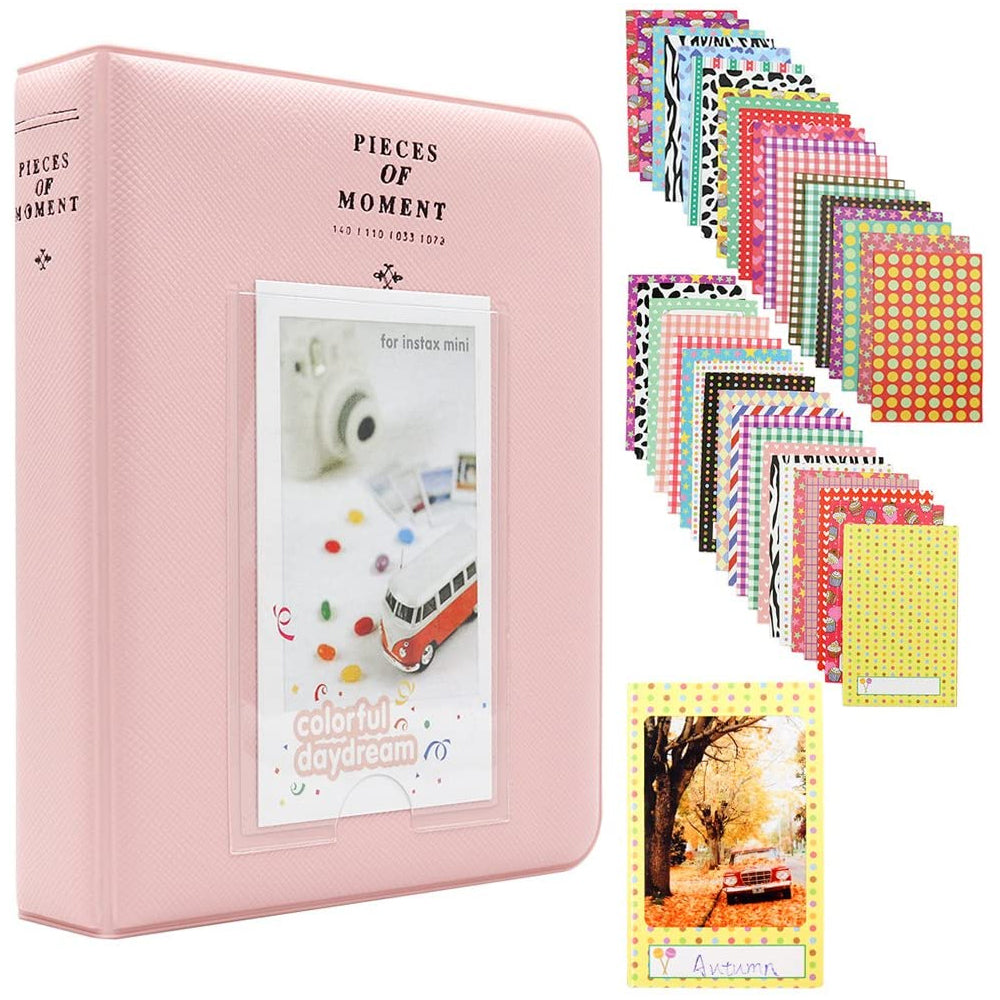 ZENKO 64 Pockets Mini Photo Album for Fujifilm Instax Mini 11 7s 8 8+ 9 25 26 50s 70 90 Instant Camera & Name Card (64 Pockets) Pink