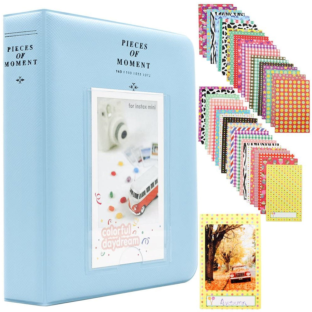 ZENKO 64 Pockets Mini Photo Album for Fujifilm Instax Mini 11 7s 8 8+ 9 25 26 50s 70 90 Instant Camera & Name Card (64 Pockets) Blue
