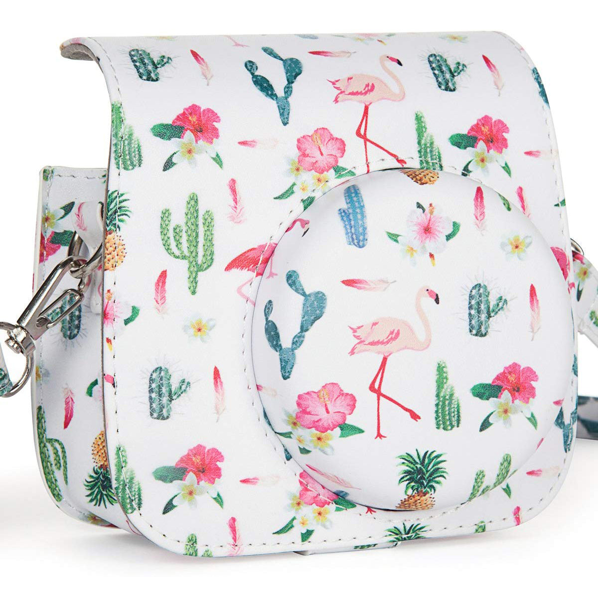 ZENKO MINI 8/8+/9 INSTAX CAMERA POUCH BAG Cactus flamingos
