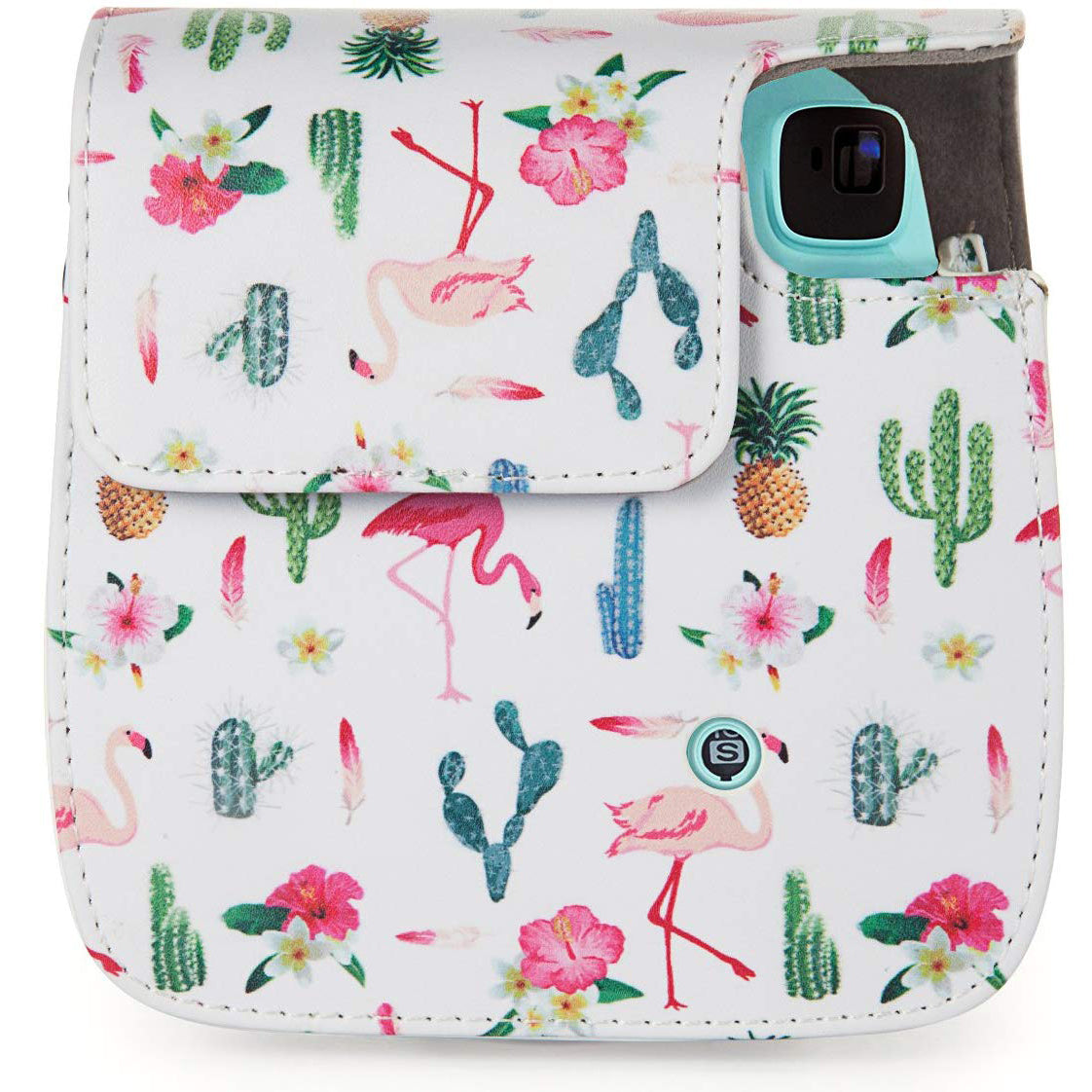 ZENKO MINI 8/8+/9 INSTAX CAMERA POUCH BAG Cactus flamingos