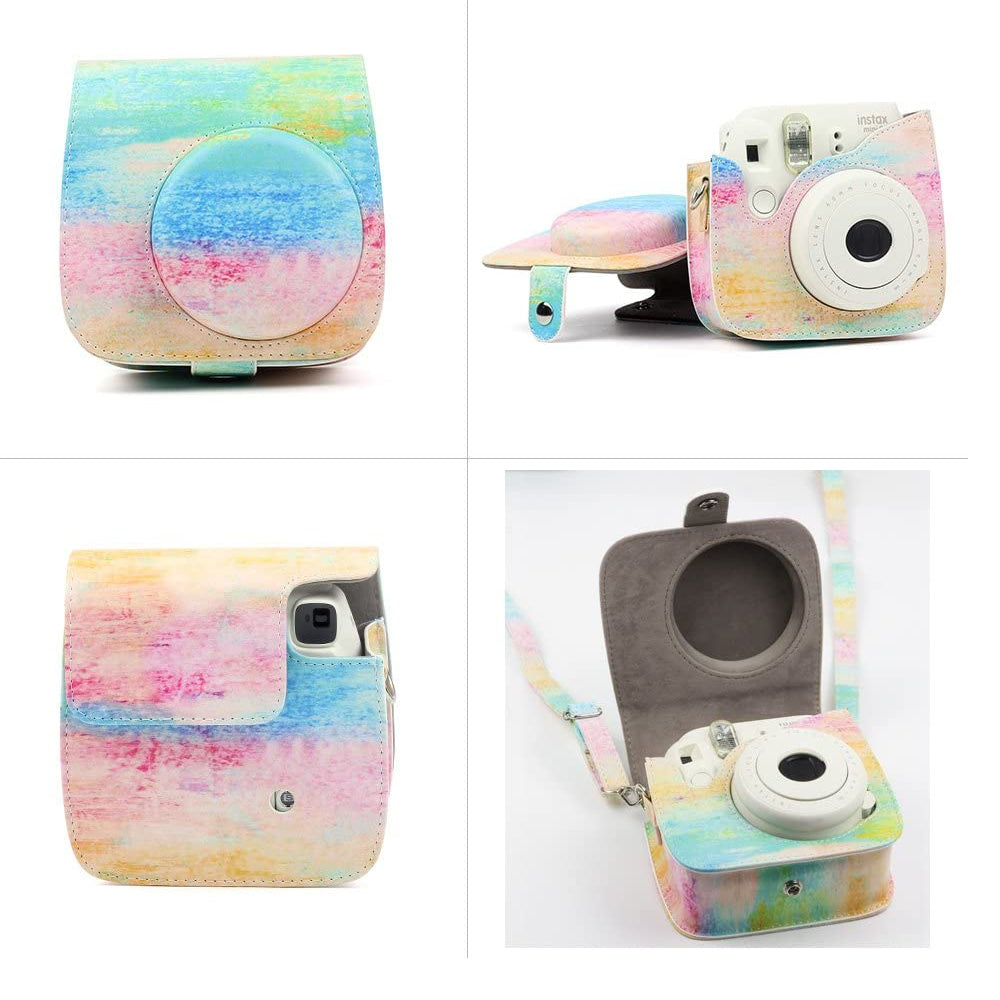 ZENKO Mini Camera Case for Instax Mini 11 9 8 8+ Instant Film Camera Premium PU Leather with Shoulder Strap Smear