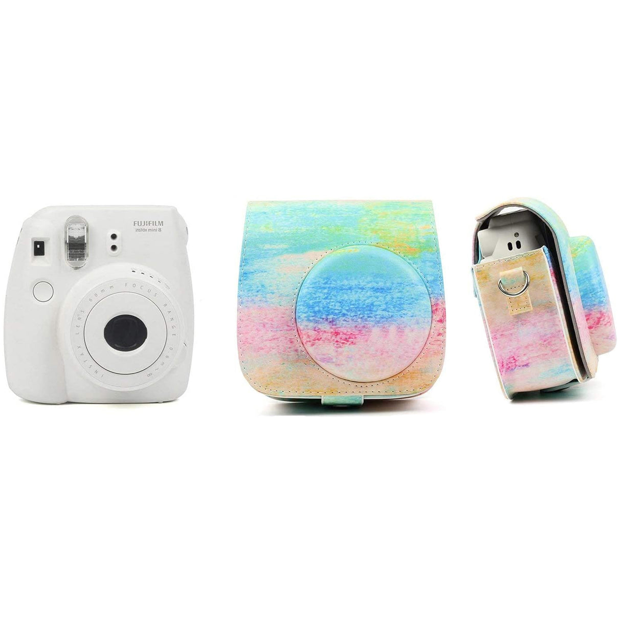 ZENKO Mini Camera Case for Instax Mini 11 9 8 8+ Instant Film Camera Premium PU Leather with Shoulder Strap Smear