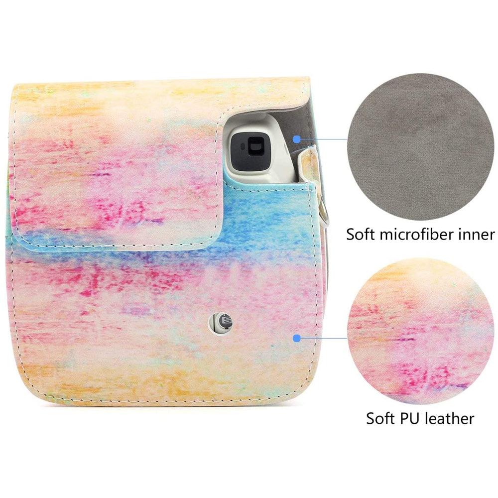 ZENKO Mini Camera Case for Instax Mini 11 9 8 8+ Instant Film Camera Premium PU Leather with Shoulder Strap Smear