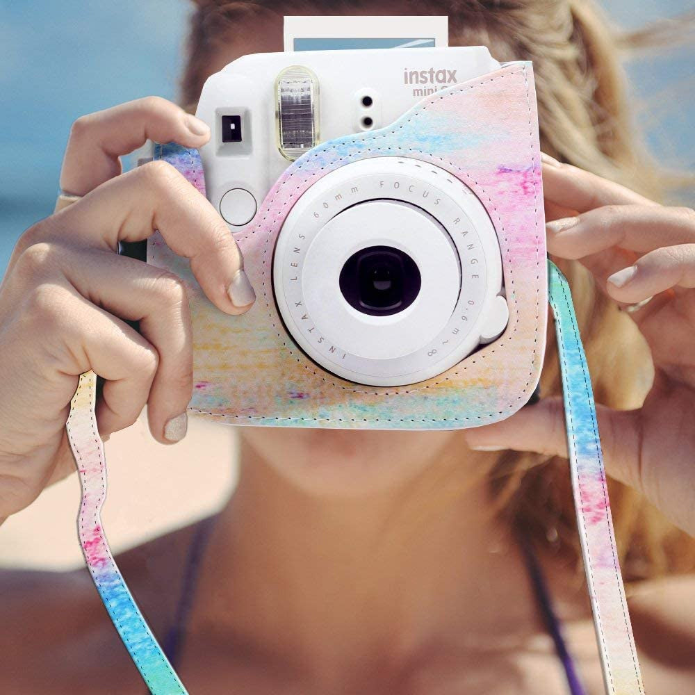 ZENKO Mini Camera Case for Instax Mini 11 9 8 8+ Instant Film Camera Premium PU Leather with Shoulder Strap Smear