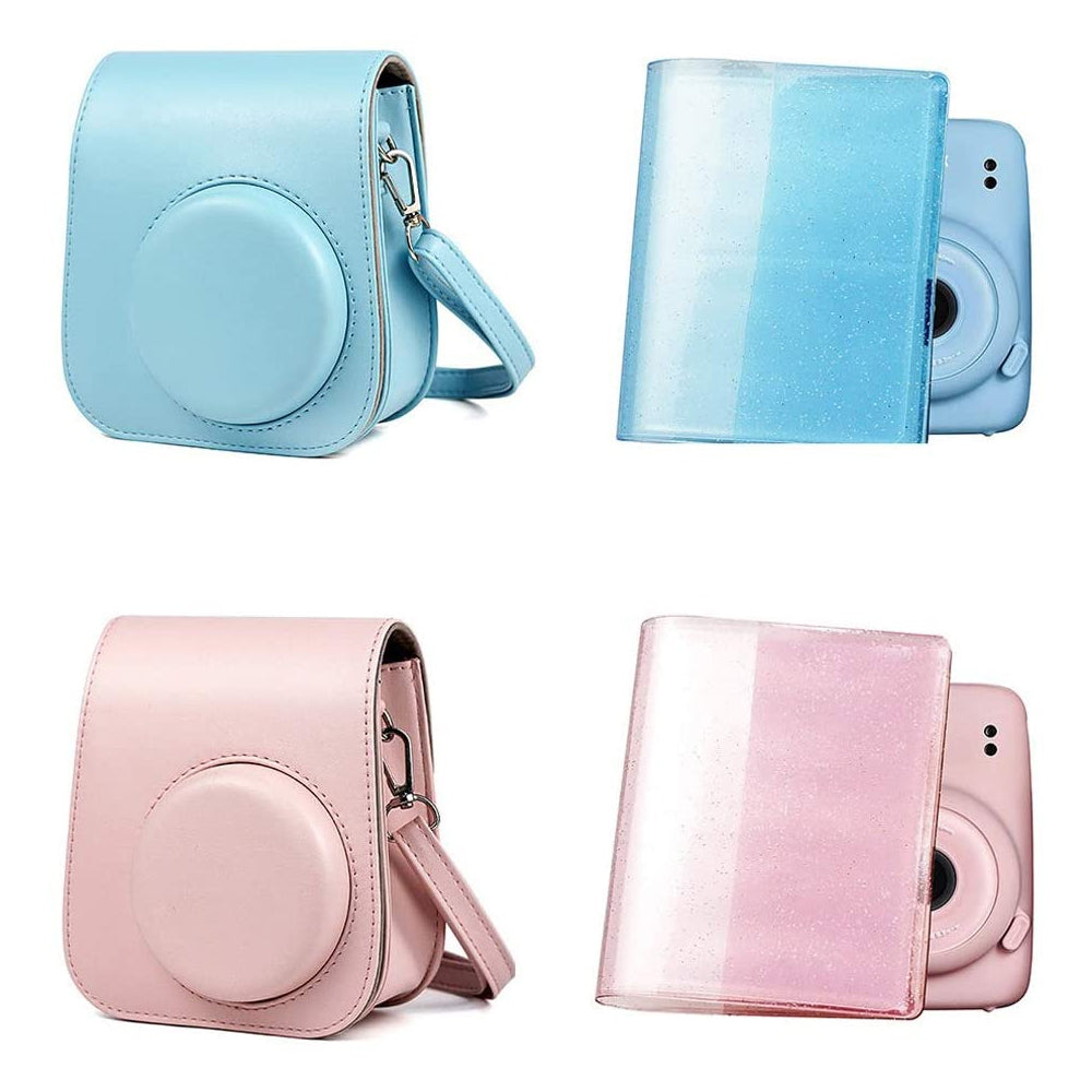 ZENKO Premium Leather Cover Protective Case Camera Bag with Removable Strap, Photo Album Compatible for Instax Mini 11 Instant Camera