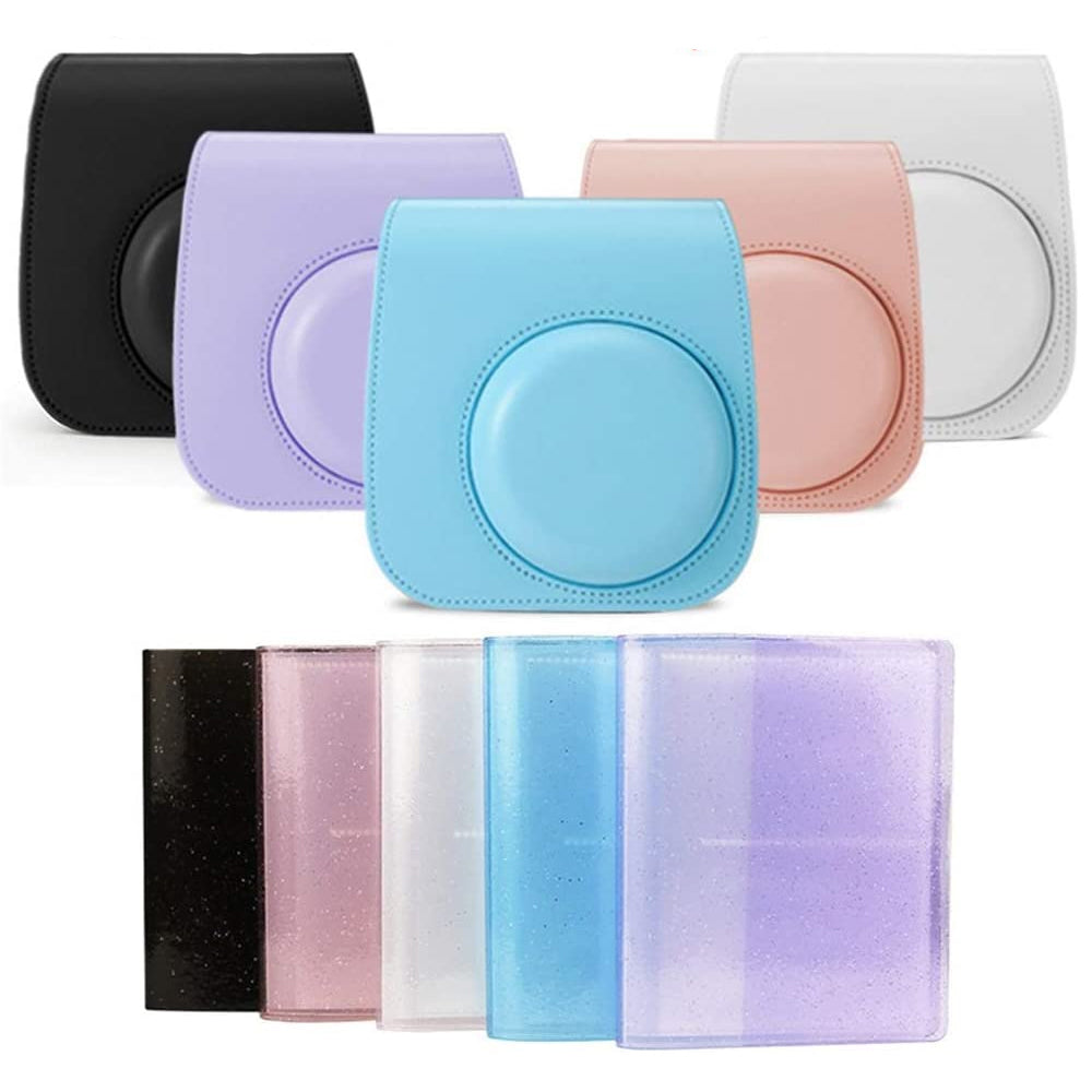 ZENKO Premium Leather Cover Protective Case Camera Bag with Removable Strap, Photo Album Compatible for Instax Mini 11 Instant Camera