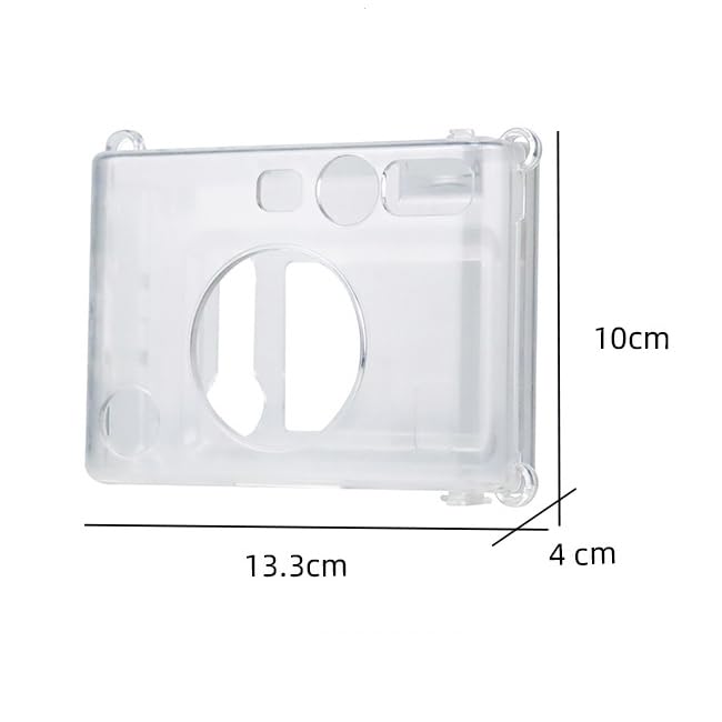 ZIKKON Clear Protective Case for Fujifilm Instax Mini Evo Instant Camera -Transparent Carrying Case with Shoulder Strap.