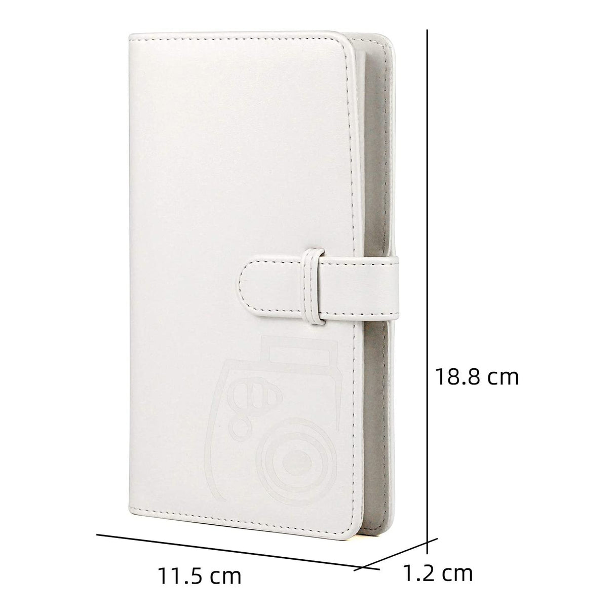 ZIKKON Fuji Mini 12 Case-Album Combo, Compatible for Fuji Instant Mini 12 Instant Film Camera - PU Leather Carrying Case with 96 Pocket Ice White Mini Photo Album