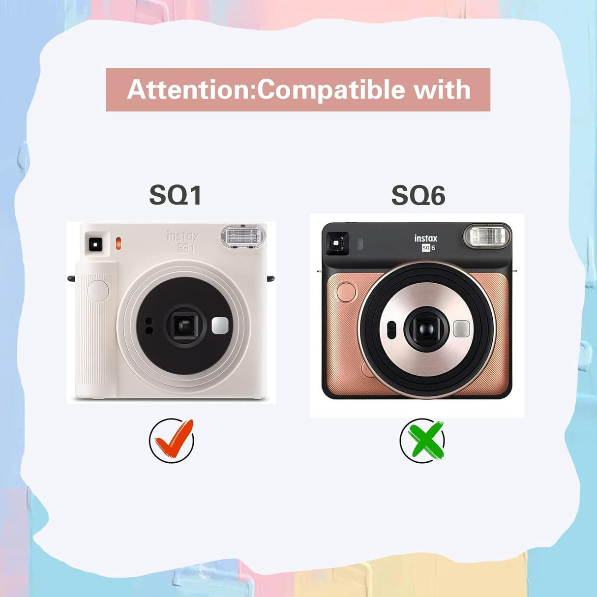 ZIKKON Instant SQ1 Case Clear - Protective Case Compatible for Fuji-Film Insta-x Instant SQ1 Square Instant Camera - with Shoulder Strap - Transparent