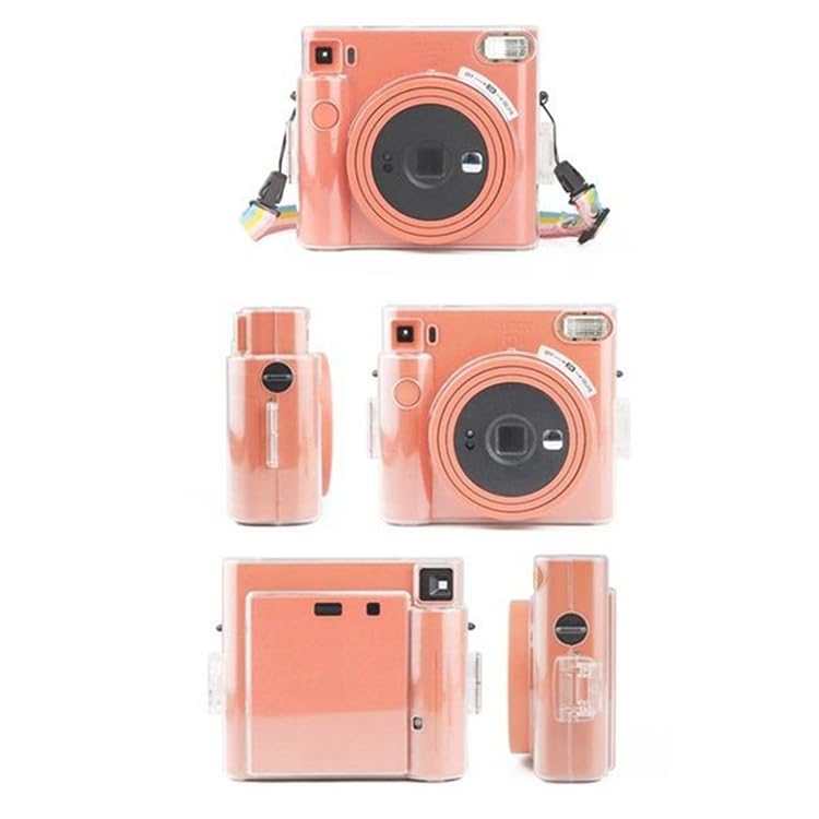 ZIKKON Instant SQ1 Case Clear - Protective Case Compatible for Fuji-Film Insta-x Instant SQ1 Square Instant Camera - with Shoulder Strap - Transparent