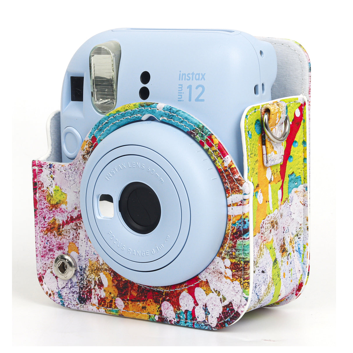 ZIKKON Instax Mini 12 Protective Camera Case PU Leather Carrying Bag_Abstract oil painting