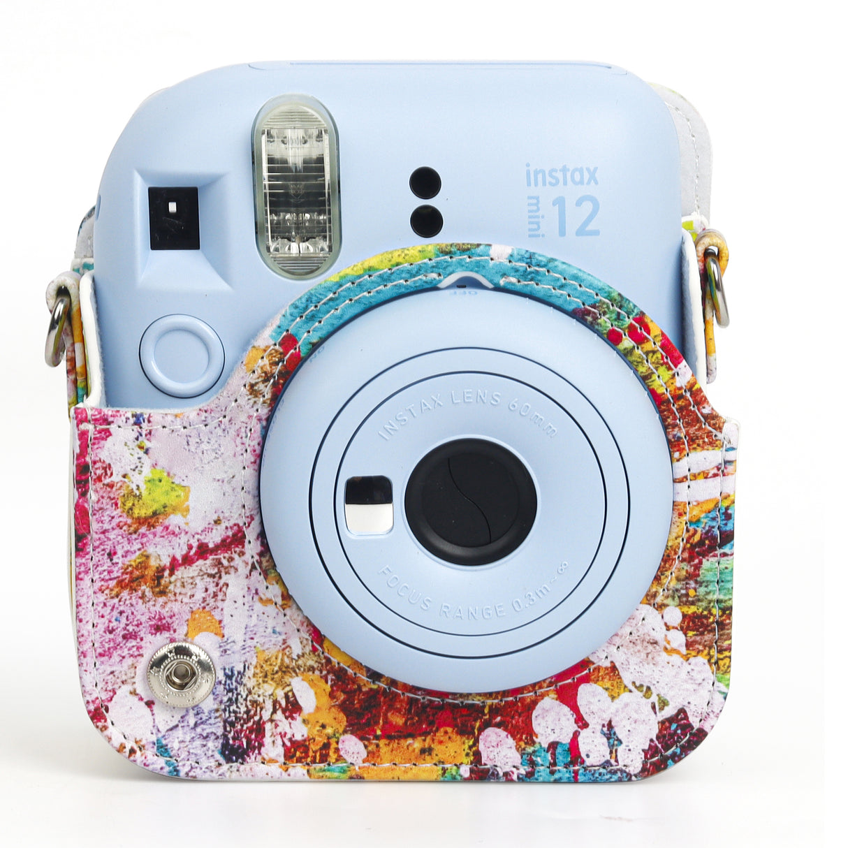 ZIKKON Instax Mini 12 Protective Camera Case PU Leather Carrying Bag_Abstract oil painting