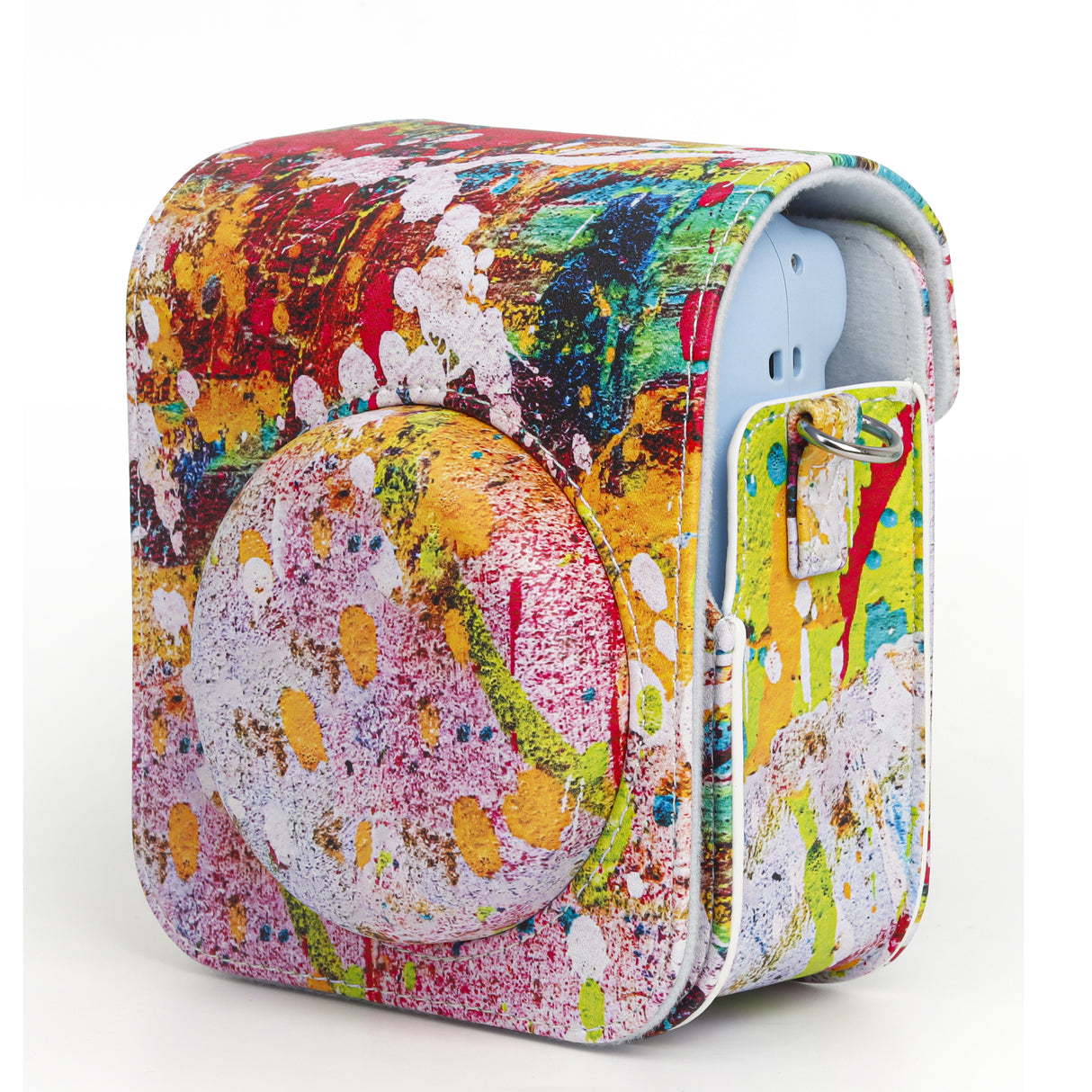 ZIKKON Instax Mini 12 Protective Camera Case PU Leather Carrying Bag_Abstract oil painting